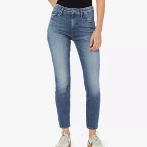 MOTHER High Waisted Looker Ankle Jeans Hop on Hop Off Medium Wash Size 26